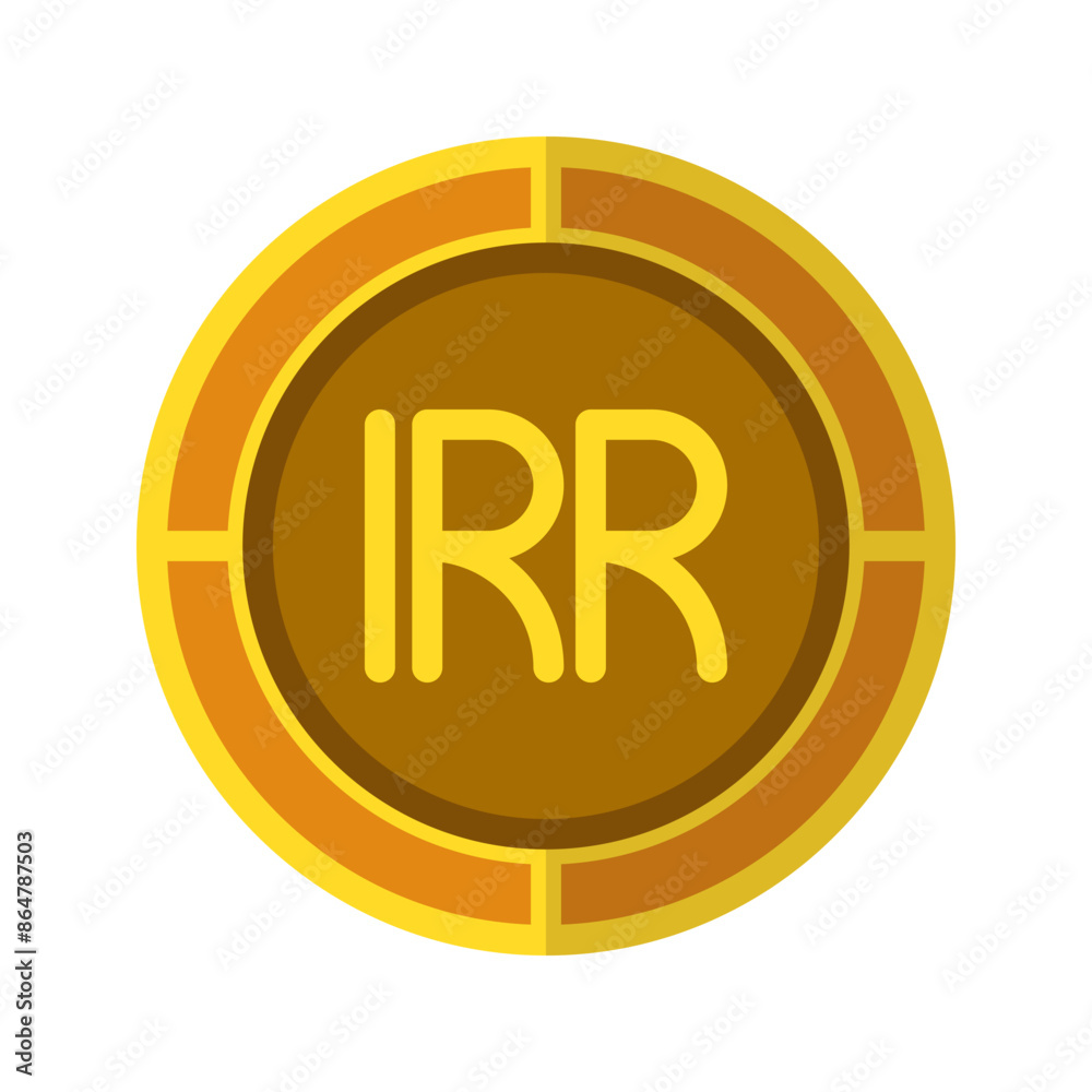 Rial coin icon. Currency flat icons in golden color, symbol of Iranian money. Vector Illustrations. Rial coin icon. Currency flat icons in golden color, symbol of Iranian money. Vector Illustrations.