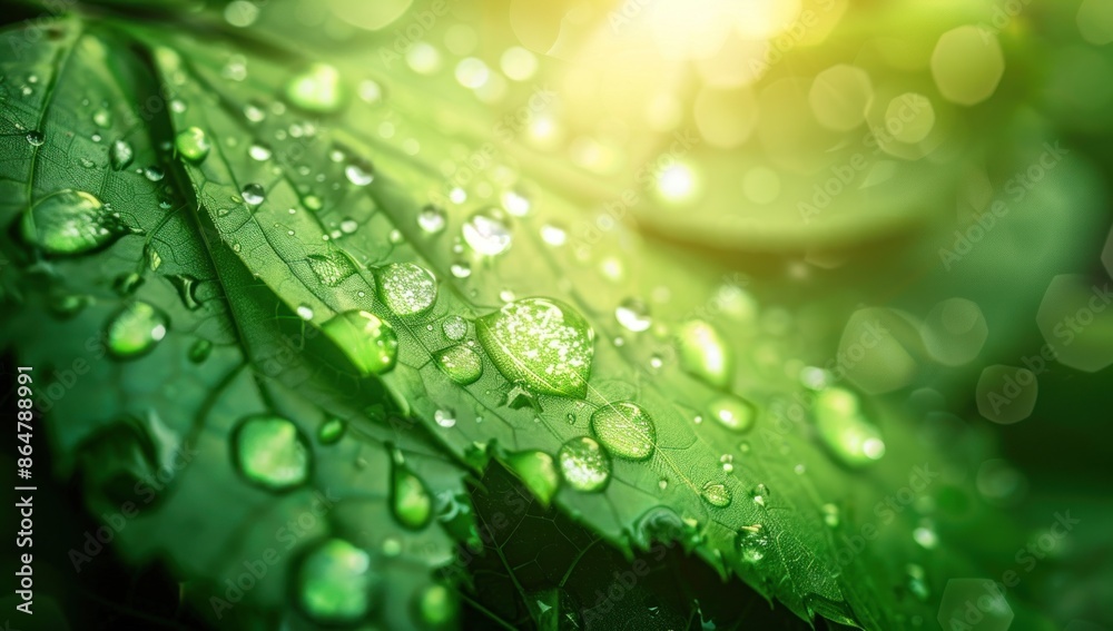 Dew Drops on a Green Leaf Dew Drops on a Green Leaf