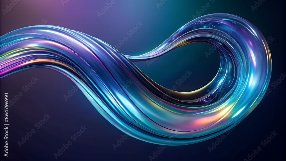 Obraz premium 3D Abstract Liquid Glass with Gradient Effects for Modern Design