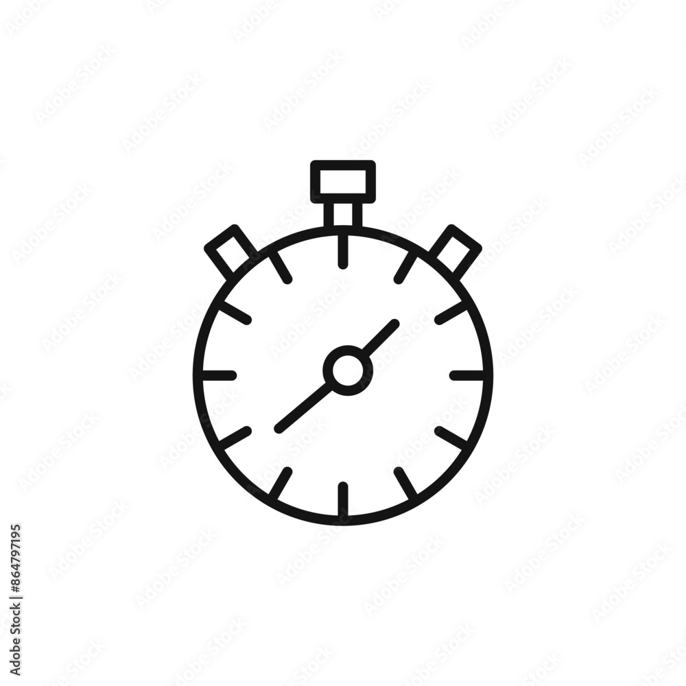 Stopwatch Icon for Competitive Sports and Time Trials Stopwatch Icon for Competitive Sports and Time Trials