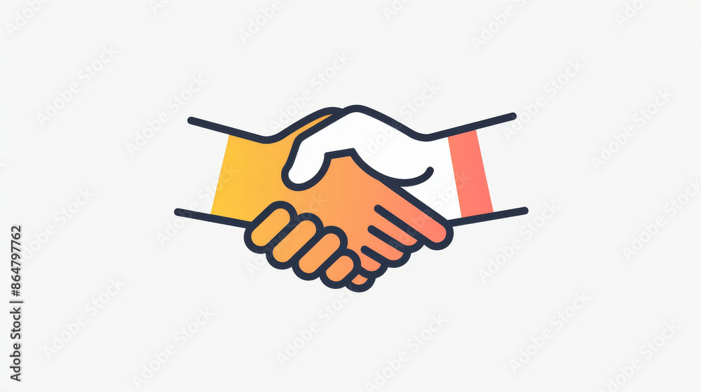 Fototapeta premium A simple friendship icon in a thin line style, isolated on a white background.