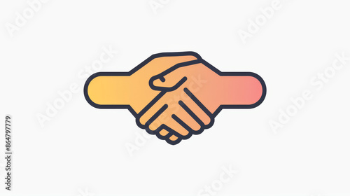 Wallpaper Mural A simple friendship icon in a thin line style, isolated on a white background. Torontodigital.ca