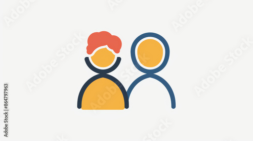 A simple friendship icon in a thin line style, isolated on a white background.