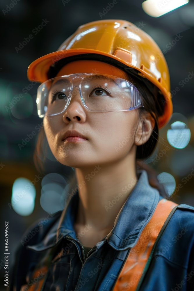 19. Portrait of an Asian quality control inspector evaluating product quality, high quality photo, photorealistic, serious expression, professional setting