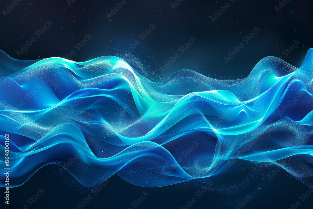 Abstract Blue Waves Motion Modern Fluid Design with Futuristic Glow Abstract Blue Waves Motion Modern Fluid Design with Futuristic Glow