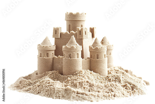 summer feeling - sandcastle isolated against transparent background