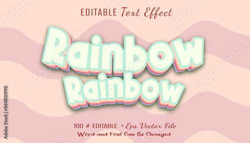rainbow 3d text effect design