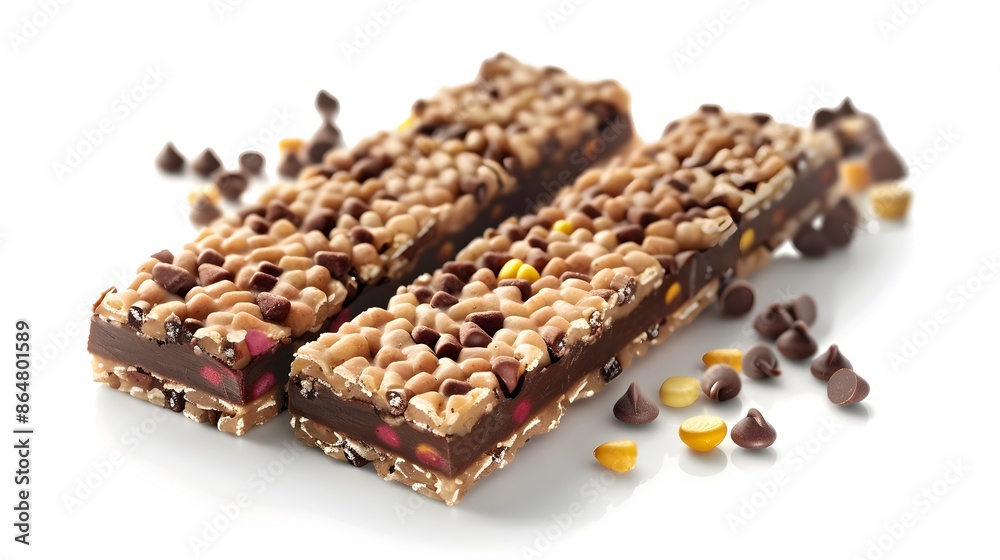 Energy Bars Isolated on Clean White Background for Healthy Lifestyle Energy Bars Isolated on Clean White Background for Healthy Lifestyle