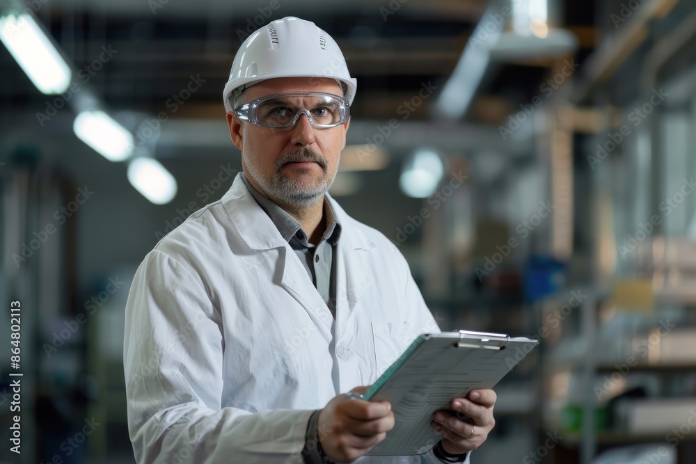 44. Portrait of a Western quality control inspector evaluating product quality, high quality photo, photorealistic, serious expression, professional setting 44. Portrait of a Western quality control inspector evaluating product quality, high quality photo, photorealistic, serious expression, professional setting