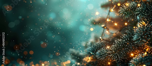 A beautifully decorated Christmas tree with glowing lights and snowflakes, creating a magical winter wonderland atmosphere.