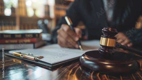 A professional lawyer was instructing his client to sign an official document...