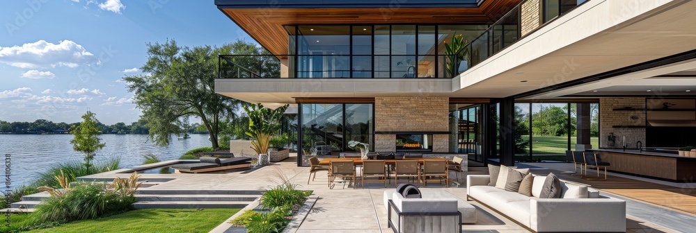 Breathtaking Lakefront Modern Home with Outdoor Patio and Panoramic Views of Texas' Lake Destiny, Captured with Precision Photography Breathtaking Lakefront Modern Home with Outdoor Patio and Panoramic Views of Texas' Lake Destiny, Captured with Precision Photography