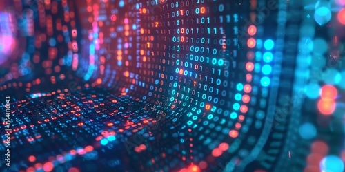 Wallpaper Mural Create a vibrant and dynamic visual of colorful data transfer in business technology Torontodigital.ca