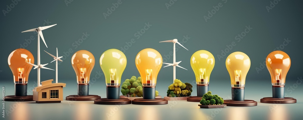 Infographic representing the increasing adaption of renewable energy sources to power homes and reduce reliance on fossil fuels. Infographic representing the increasing adaption of renewable energy sources to power homes and reduce reliance on fossil fuels.