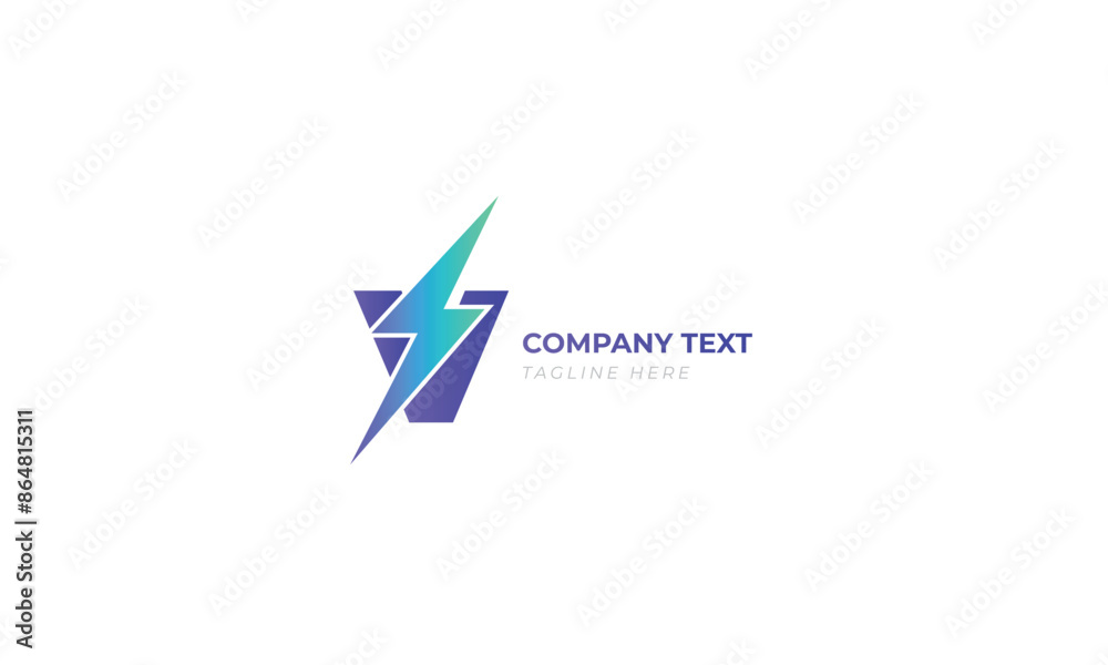 V letter eco electric service business logo template V letter eco electric service business logo template