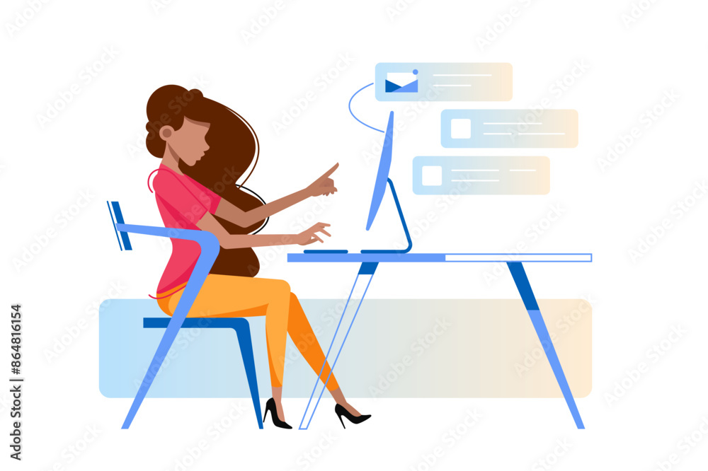 Fototapeta premium Woman working in office