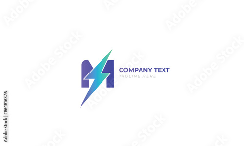 M letter eco electric service business logo template Free Download M letter eco electric service business logo template - GFXLoad