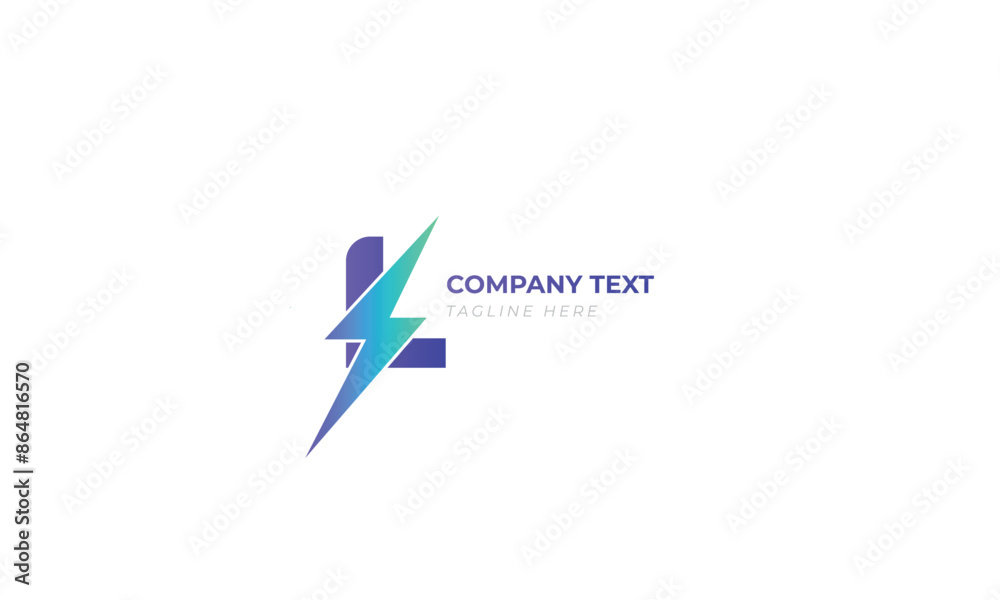 L letter eco electric service business logo template L letter eco electric service business logo template