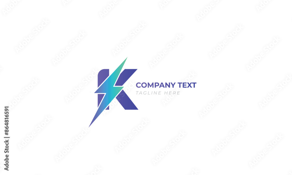 K letter eco electric service business logo template K letter eco electric service business logo template