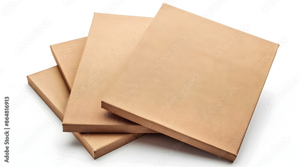 White Canvas Boards Isolated on Plain Background for Creative Artwork and Presentation White Canvas Boards Isolated on Plain Background for Creative Artwork and Presentation