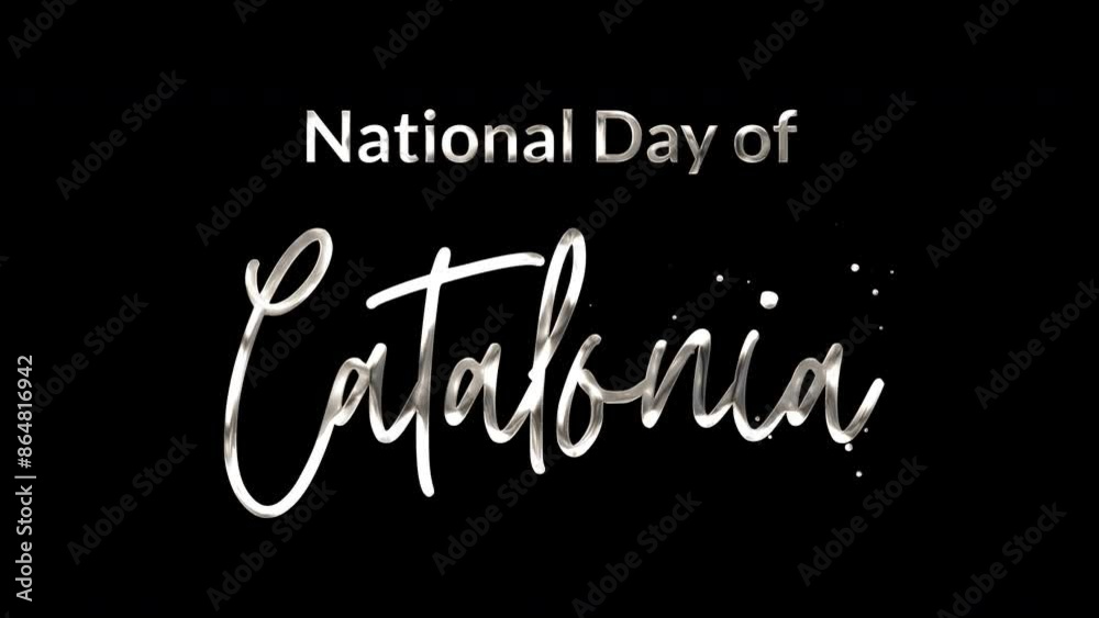 National Day of Catalonia Text Animation: Elegant 4K video with white ink droplets forming flowing calligraphy, glowing effect, transparent background
National Day of Catalonia Text Animation: Elegant 4K video with white ink droplets forming flowing calligraphy, glowing effect, transparent background