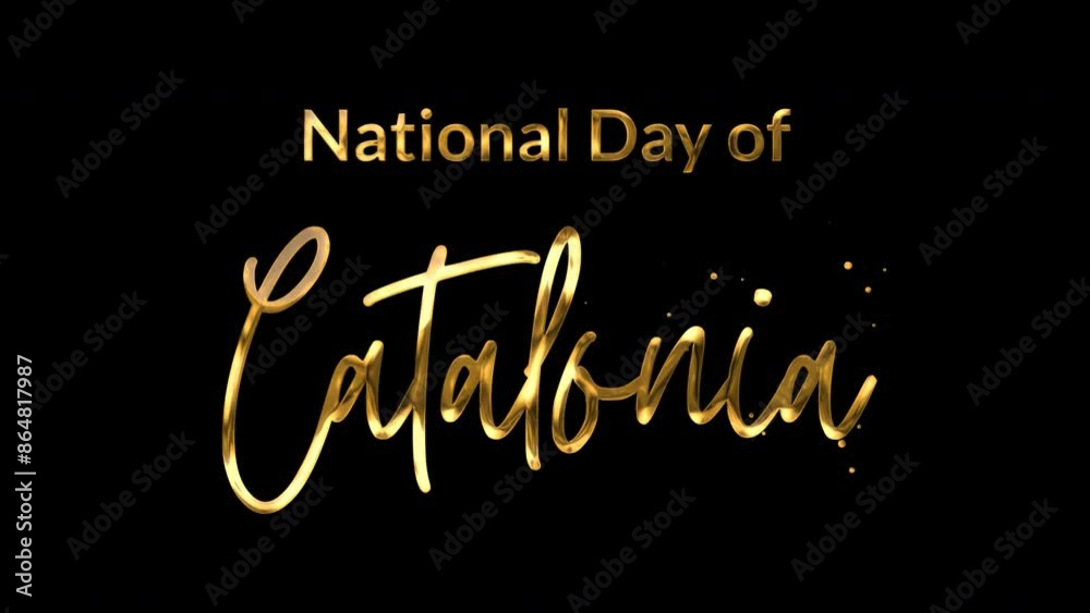 National Day of Catalonia Text Animation: Elegant 4K video with gold ink droplets forming flowing calligraphy, glowing effect, transparent background
National Day of Catalonia Text Animation: Elegant 4K video with gold ink droplets forming flowing calligraphy, glowing effect, transparent background