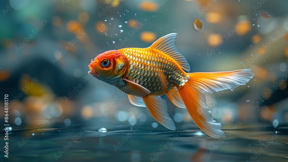 Colorful goldfish swimming in a vibrant aquarium Colorful goldfish swimming in a vibrant aquarium