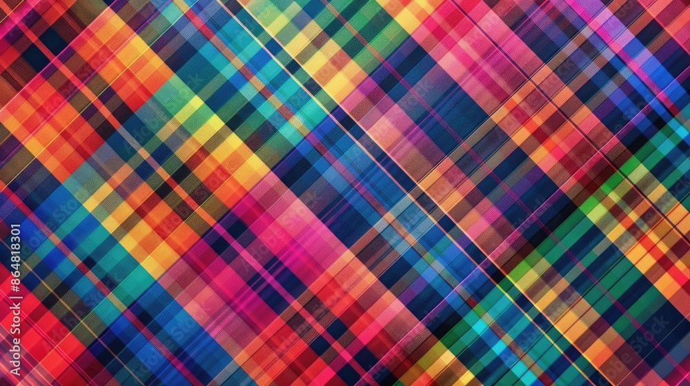 Classic Rainbow Toned Seamless Abstract Plaid Fabric Patterns Checkered Texture Background Classic Rainbow Toned Seamless Abstract Plaid Fabric Patterns Checkered Texture Background