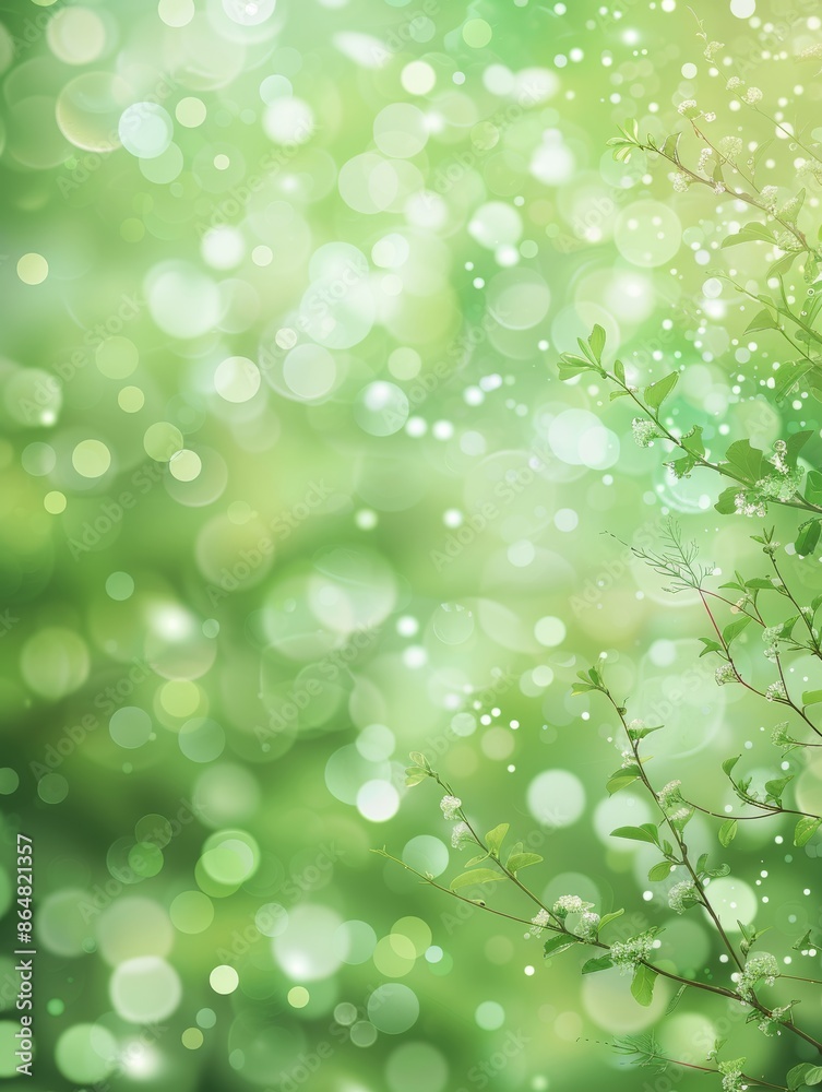 Green Springtime Bokeh With Delicate White Blossoms Green Springtime Bokeh With Delicate White Blossoms
