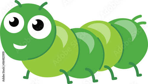 Green worm caterpillar illustration