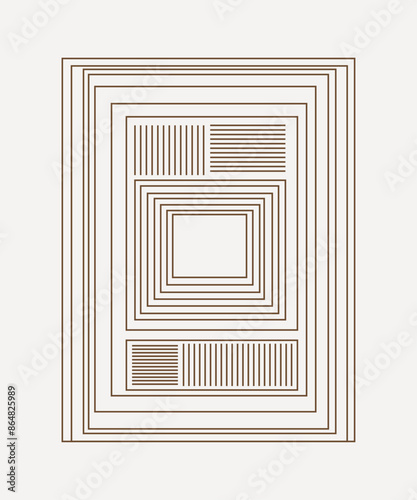 Hand Drawn lines art Square Frame Borders
