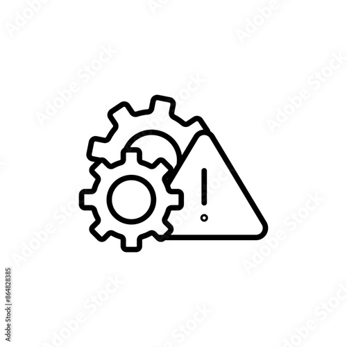 System Technical Warning Icon for IT Alerts and Security Notifications