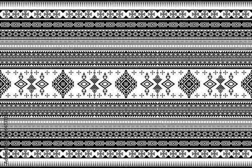 Black and white tribal seamless pattern. photo