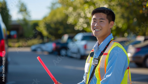 Cheerful Parking Attendant