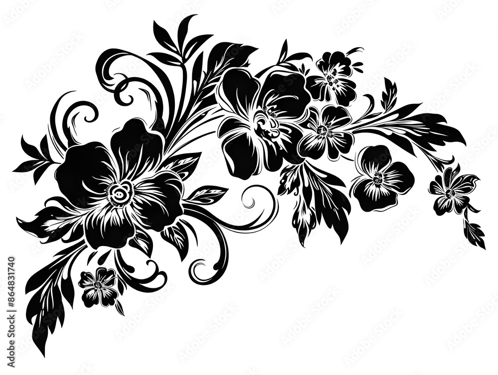 © Suraiya - black and white floral background