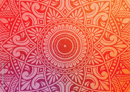 Red luxury geometric mandala flower premium background