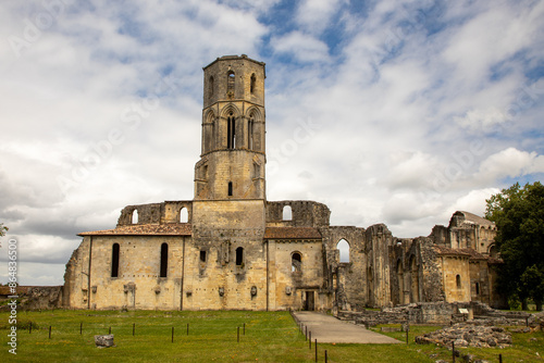 Abbey ruins Sauve-Majeure route to Santiago de Compostela in France World Heritage Site by UNESCO photo