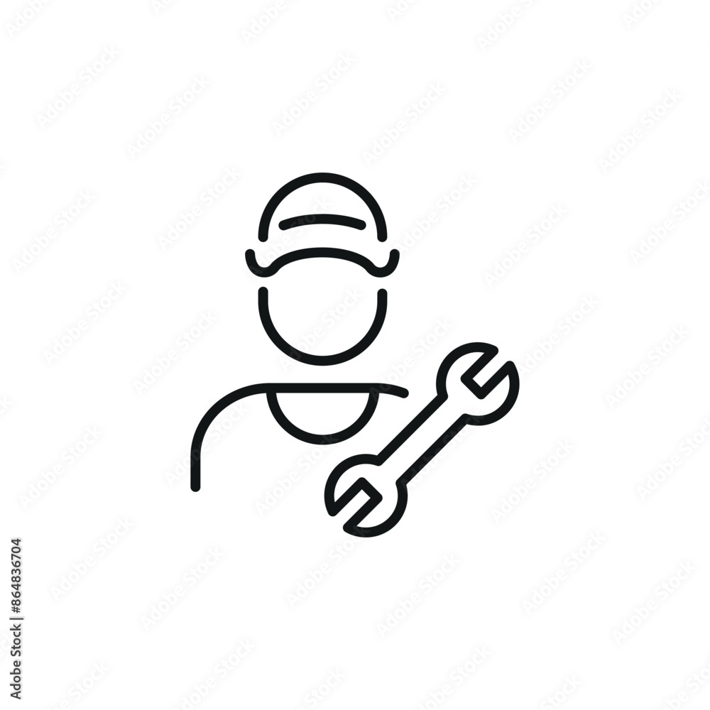 Mechanic icon. Simple mechanic icon for social media, app, and web design. Vector illustration. Mechanic icon. Simple mechanic icon for social media, app, and web design. Vector illustration.