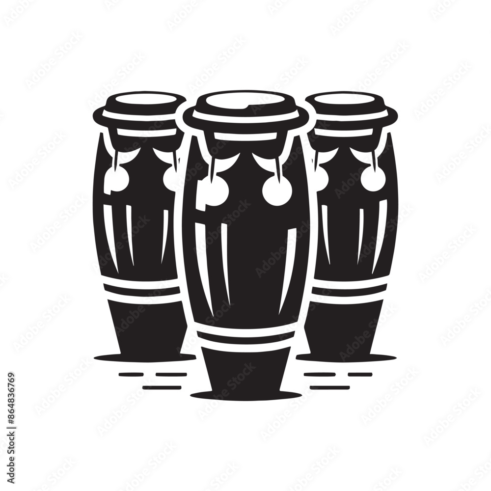 Conga Vector Silhouette - Musical Instrument Illustration - Minimalist Conga Design. Conga Vector Silhouette - Musical Instrument Illustration - Minimalist Conga Design.