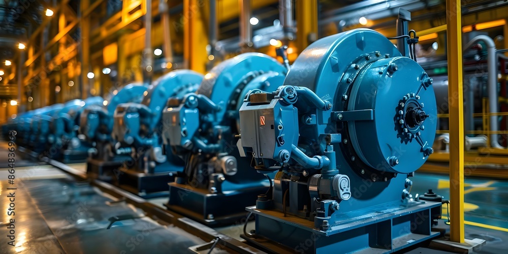 Showcasing Water Pumps in a Standard Display at Power Plants. Concept Water Pumps, Power Plant Equipment, Standard Display, Industrial Machinery Showcasing Water Pumps in a Standard Display at Power Plants. Concept Water Pumps, Power Plant Equipment, Standard Display, Industrial Machinery