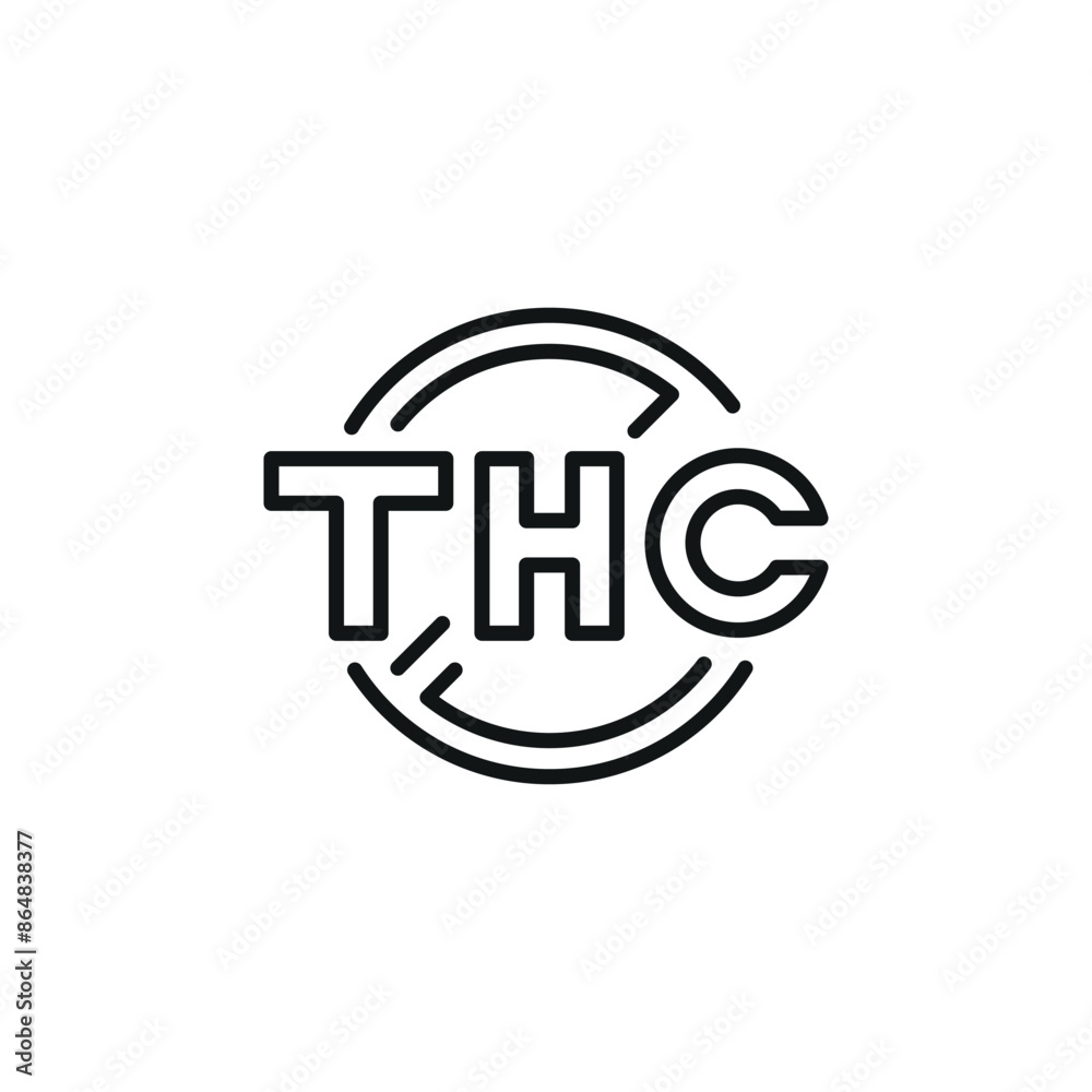 THC icon. Simple THC icon for social media, app, and web design. Vector illustration. THC icon. Simple THC icon for social media, app, and web design. Vector illustration.