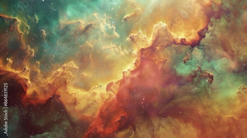 A colorful interstellar cloud with mysterious patterns and shapes.,majestic astronomical image of galaxy universe space beautiful like magic in dream