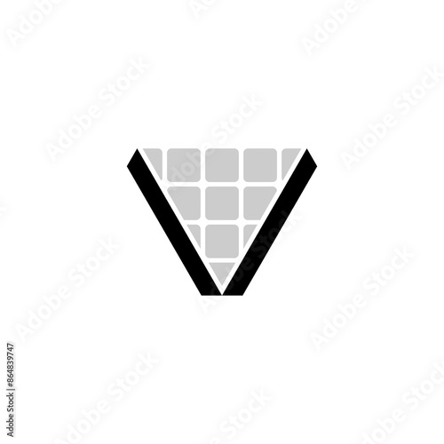 V Solar Panels Logo Vector