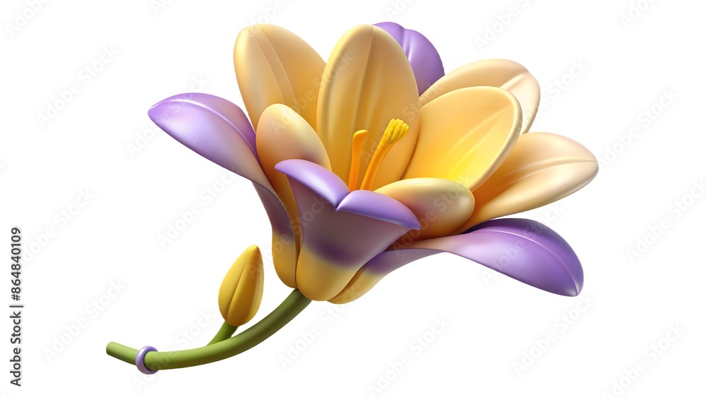 Obraz premium cute freesia flower illustration with high detailing