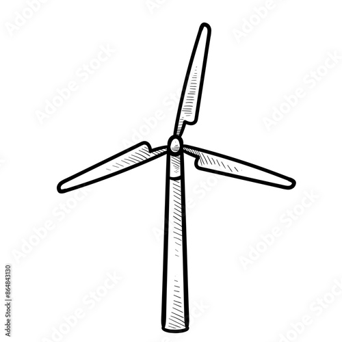 windmill handdrawn illustration
