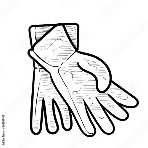 garden gloves handdrawn illustration