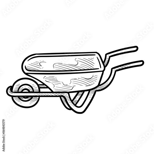 wheelbarrow handdrawn illustration