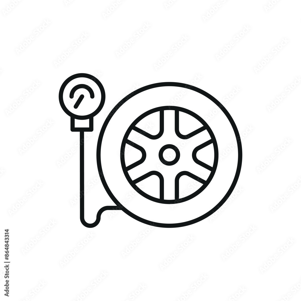 Tire Pressure Gauge Icon. Simple tire pressure gauge icon for social media, app, and web design. Vector illustration Tire Pressure Gauge Icon. Simple tire pressure gauge icon for social media, app, and web design. Vector illustration