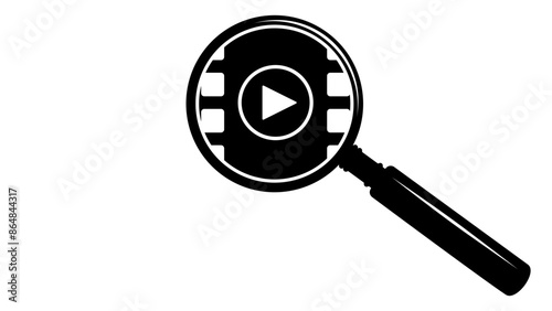 movie search, black isolated silhouette