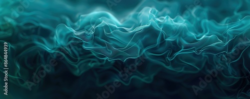 Abstract fluid waves in turquoise hues creating a mesmerizing and ethereal visual effect, perfect for backgrounds or artistic designs.